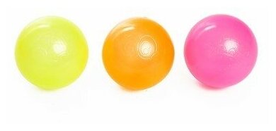 Шарики для сухого бассейна с рисунком «Флуоресцентные», набор 60 штук, цвет оранжевый, розовый, лимонный, диаметр шара — 7,5 см - фотография № 2