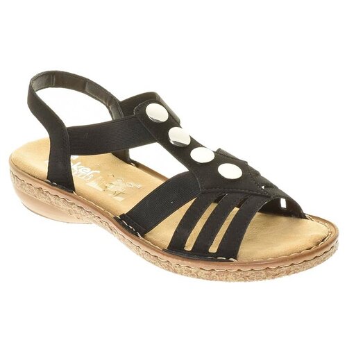 фото Босоножки rieker женские летние, размер 40, цвет черный, артикул 62831-00