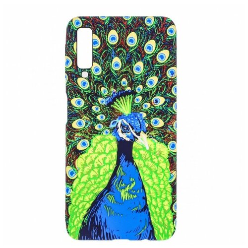 фото Силиконовый чехол luxo creative для samsung a750 galaxy a7 (2018), принт: павлин