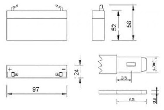 Аккумуляторная батарея для ИБП Delta DT , 6V, 1.2Ah - фото №2