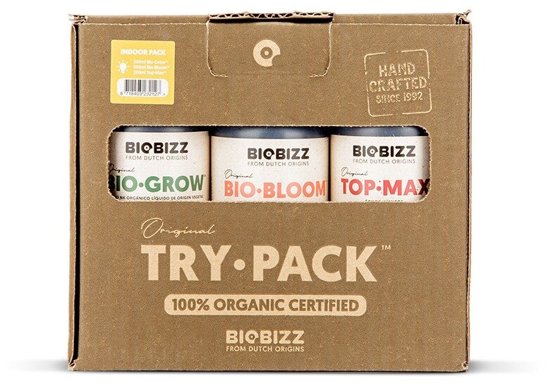 Комплект удобрений BioBizz Try Pack Indoor (Bio-Grow + Bio-Bloom + Top-Max) 3шт по 250мл - фотография № 4