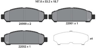 Дисковые тормозные колодки передние Textar 2599901 для Toyota Venza (4 шт.)