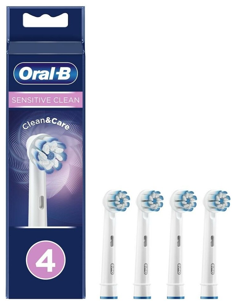 Насадка для зубных щеток Oral-B Sensitive Clean EB60 Sensitive Clean (упак.:4шт) для зубных щеток Oral-B - фотография № 1