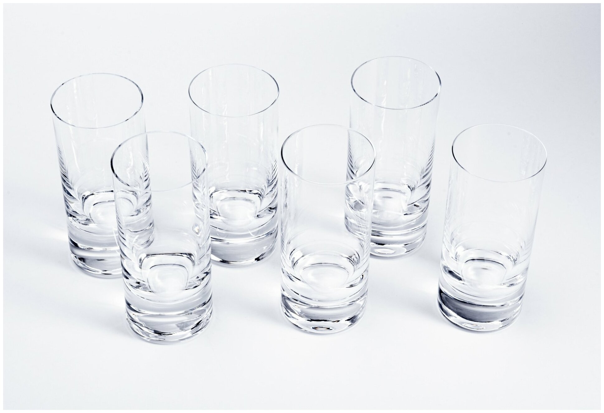 Антиквариат: Набор из 6 стаканов лаконичной формы, стекло, Западная Европа, 1990-2000 гг.