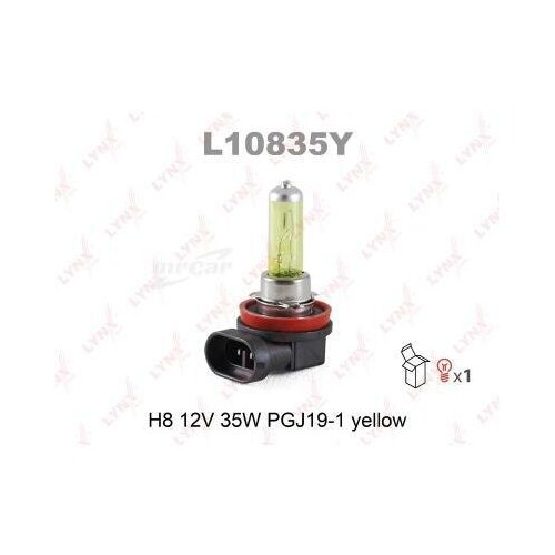 фото Lynxauto l10835y лампа галогеновая h8 12v 35w pgj19 1 yellow