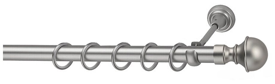 фото Карниз Бостон хром матовый 25мм 200см: однорядный