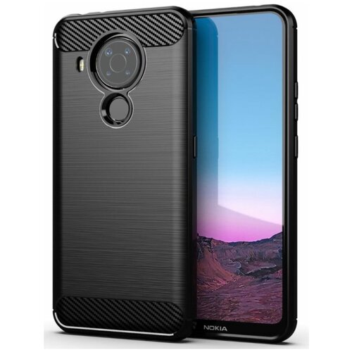 фото Brodef carbon силиконовый чехол для nokia 5.4 черный