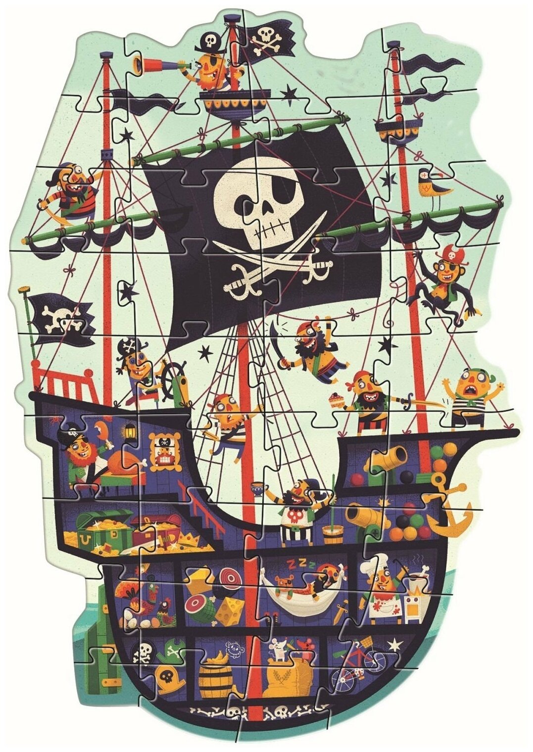 Пазл-гигант Djeco «Пиратский корабль», 36 эл.
