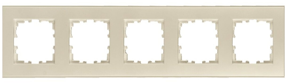 Рамка для розеток и выключателей Lexman Виктория плоская 5 постов цвет жемчужно-белый