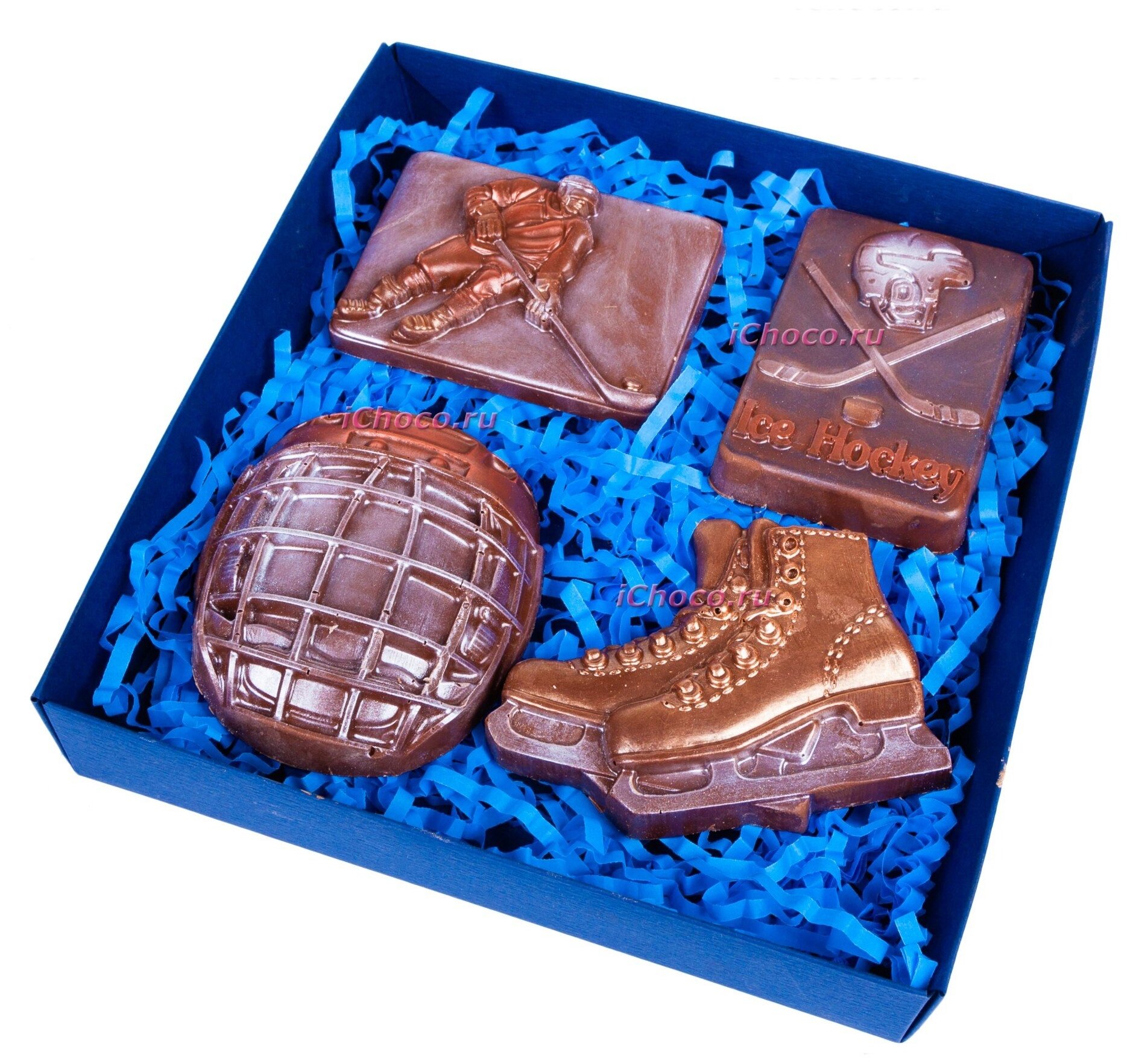 Шоколадная фигурка из бельгийского шоколада "Шоколадный набор "Хоккейный"