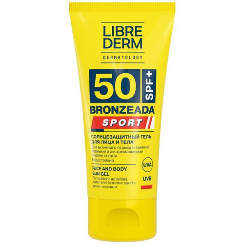 LIBREDERM BRONZEADA SPORT cолнцезащитный гель для лица и тела SPF 50, 50 мл