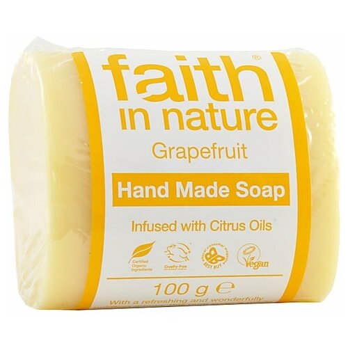 Мыло ручной работы faith in nature с эфирным маслом Грейпфрута, Апельсина и Литсеи Кубеба 100 г