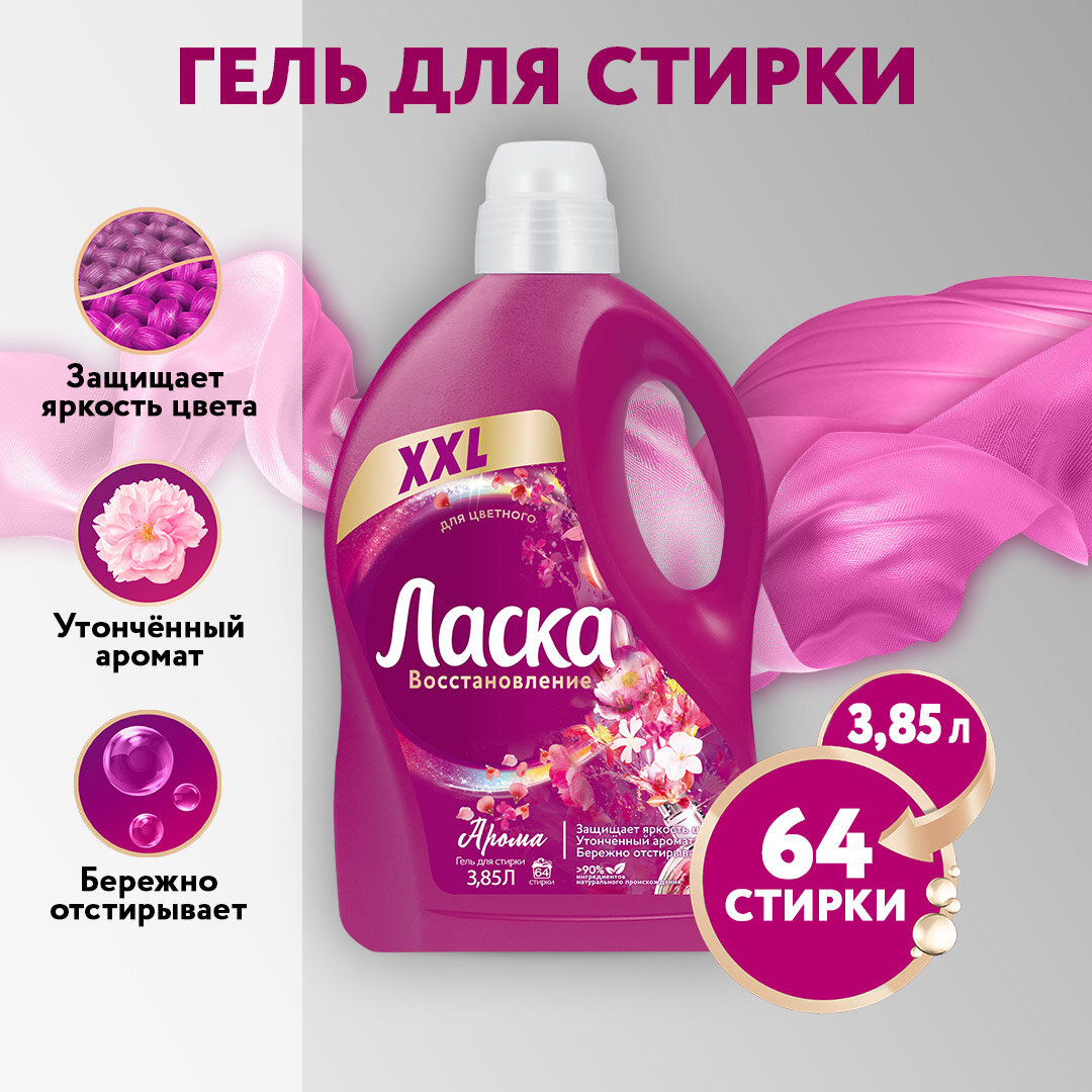 Гель для стирки Ласка Арома-уход, 3.85л