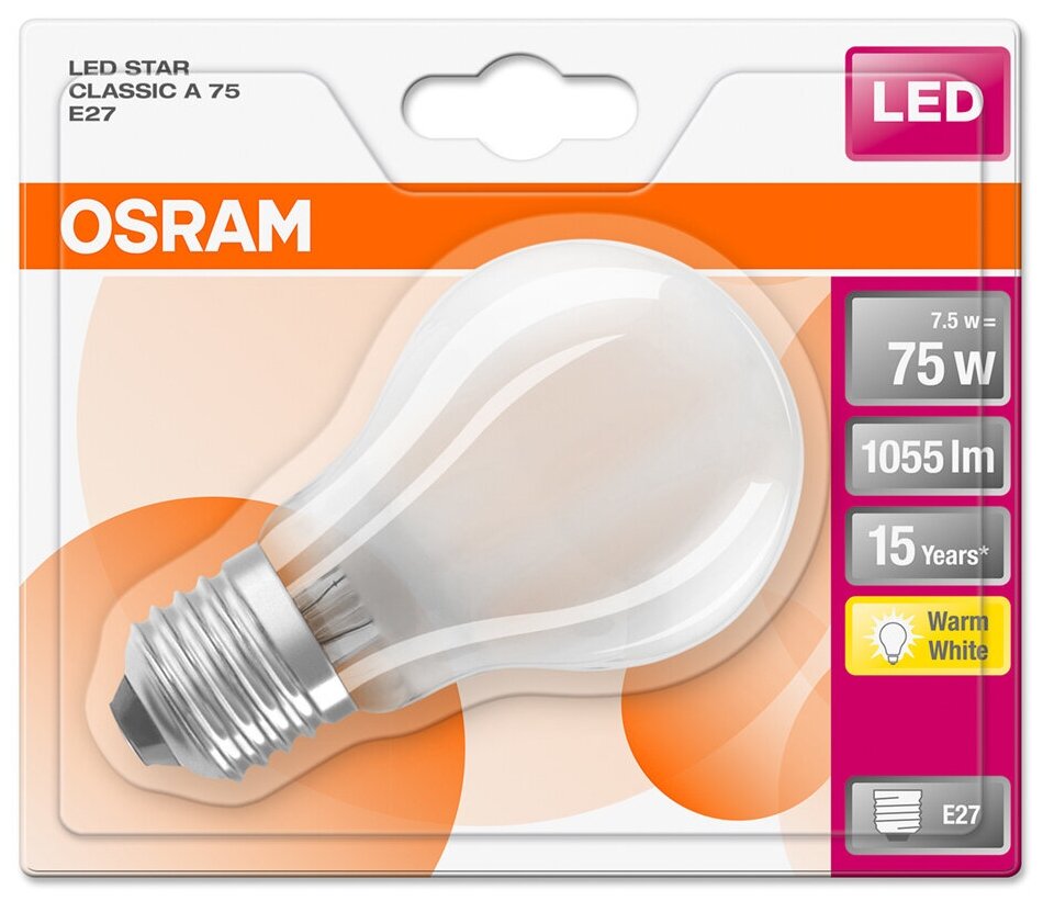 Osram / Ledvance LED STAR CLAS A 75 7.5 W/2700 K E27