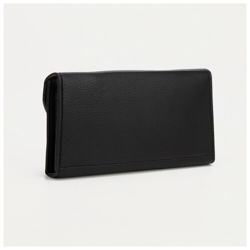фото Кошелёк, 3 отдела на кнопке, цвет чёрный нет бренда