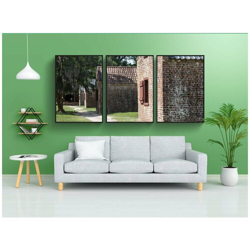 фото Набор модулных постеров для интерьера "рабские помещения, плантация бун, южная каролина" 60x90 см. в тубусе, без рамки lotsprints