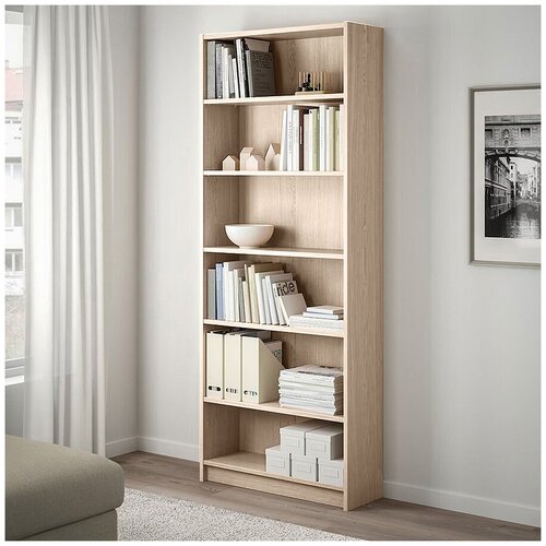 Стеллаж открытый Билли 01 размеры 80х202х28 Дуб Сонома 8740₽