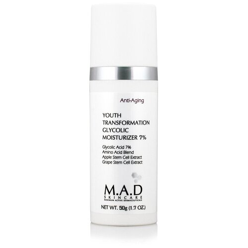 M. A. D Skincare Anti-Aging Youth Transformation Glycolic Moisturizer 7% (Омолаживающий увлажняющий крем с гликолевой кислотой), 50 гр