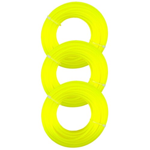 Леска для триммера 3 мм желтая / Набор лесок 3 штуки / тример / сечение звезда / товары для сада / садовая техника