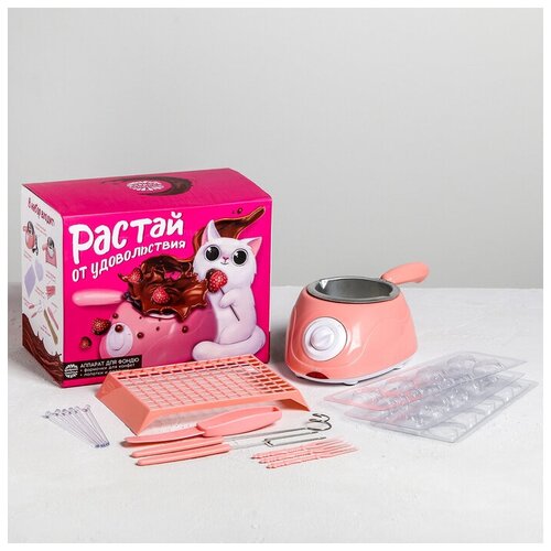 фото Набор для фондю: аппарат, вилка 2 шт., шпатель, формы, бамбуковые палочки 10 шт. mikimarket