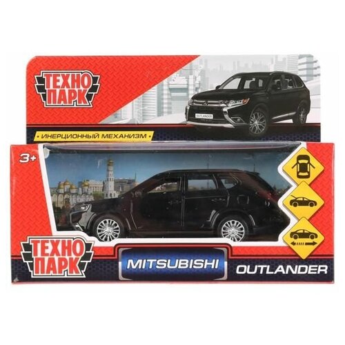Машина Mitsubishi Outlander чёрный (12см) откр. дв, в/к OUTLAND 16010 mitsubishi outlander 6 5x16 5 114 3 d67 1 et38 black