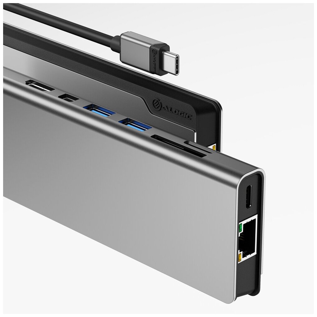 Адаптер Alogic Ultra Series USB-C Dock plus Gen 2 PD 100W серый космос