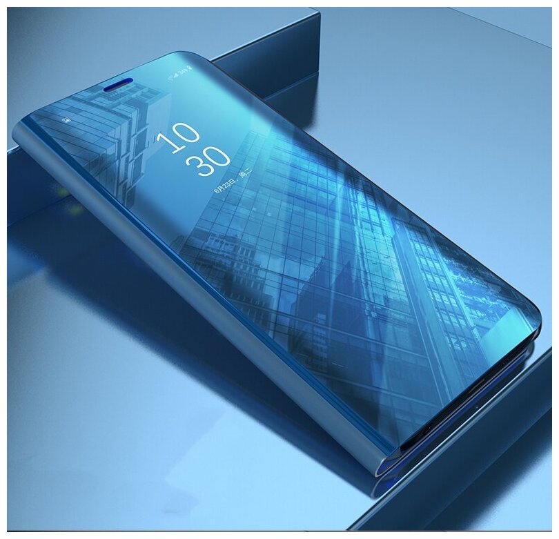 Чехол-книжка MyPads для Huawei Mate 20 Lite (SNE-LX1) с дизайном Clear View Cover с полупрозрачной пластиковой крышкой с зеркальной поверхностью .