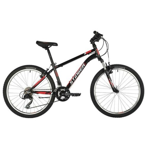 фото Подростковый велосипед stinger bike stinger 24" caiman черный, сталь, размер 12", microshift