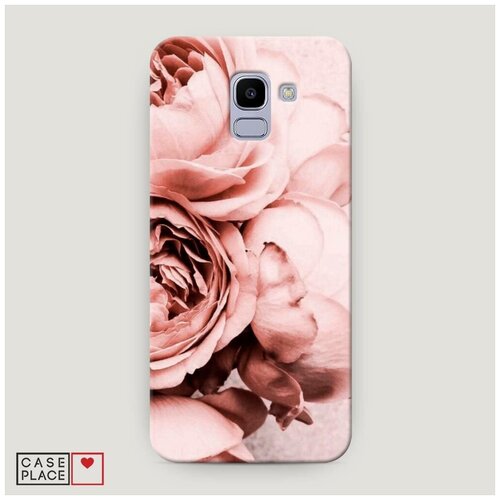 фото Чехол пластиковый samsung galaxy j6 2018 пыльно-розовые пионы case place