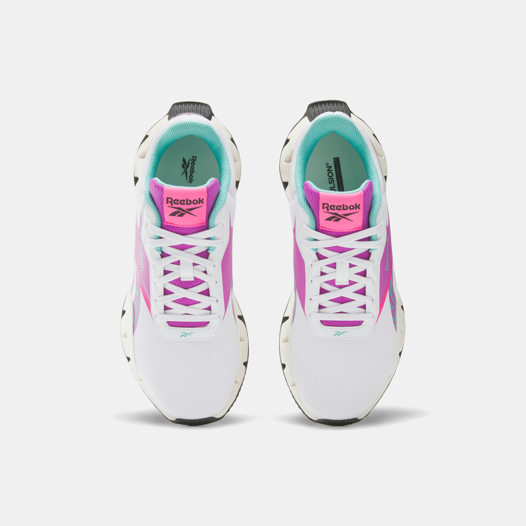Кроссовки Reebok Zig Dynamica STR, размер 7 US, белый/бежевый/фиолетовый — фото 1