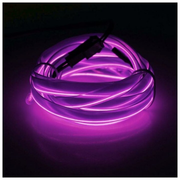 Неоновая нить Cartage для подсветки салона адаптер питания 12 В 2 м фиолетовый./В упаковке шт: 1