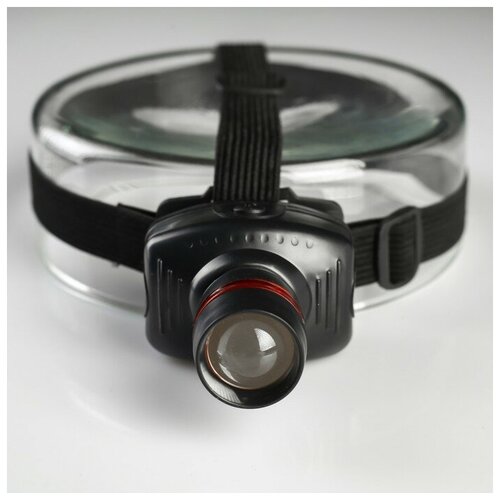 фото Фонарь налобный "дозор", 1 led, 6.5 х 5.5 х 4 см, 3 ааа хорошее настроение