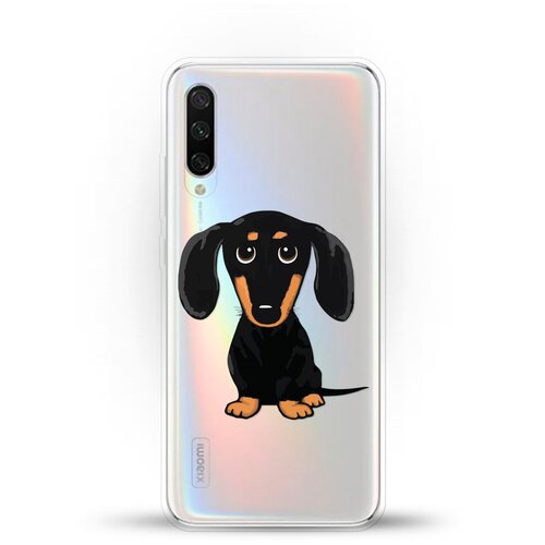 фото Силиконовый чехол черная такса на xiaomi mi cc9e andy & paul
