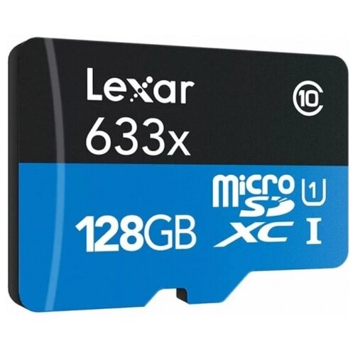 Карта памяти Lexar micro SDXC 128Gb High-Performance 633x UHS-I U3 V30 A1 + ADP (100/45 MB/s)