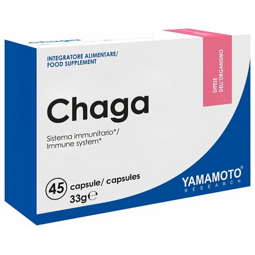 Купить Чага Yamamoto Chaga 45 капсул для иммунитета, для снижения сахара, витамин В, витамин D, male
