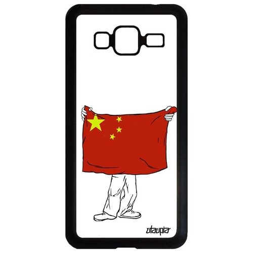 фото Защитный чехол для смартфона // samsung galaxy j3 2016 // "флаг китая с руками" стиль государственный, utaupia, белый