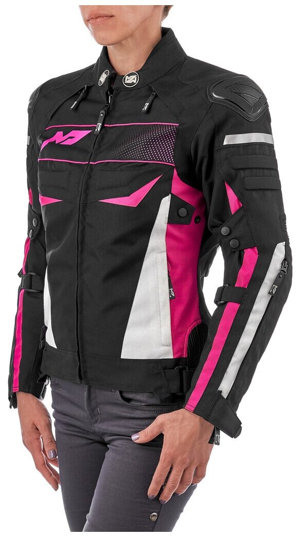 Куртка текстильная MOTEQ BONNIE, женский, черный/розовый, размер XXS