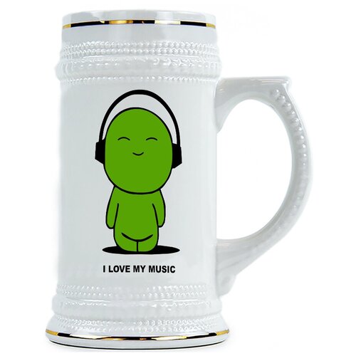 фото Пивная кружка i love my music drabs