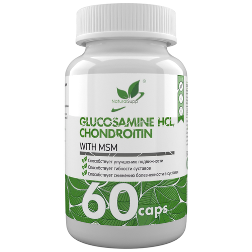 Препарат для укрепления связок и суставов NaturalSupp Glucosamine Chondroitin MSM, 60 шт. препарат для укрепления связок и суставов maxler glucosamine chondroitin msm 1 шт