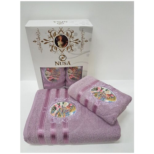 фото Nusa полотенце прованс цвет: темно-лиловый (50х90 см,70х140 см) br40932
