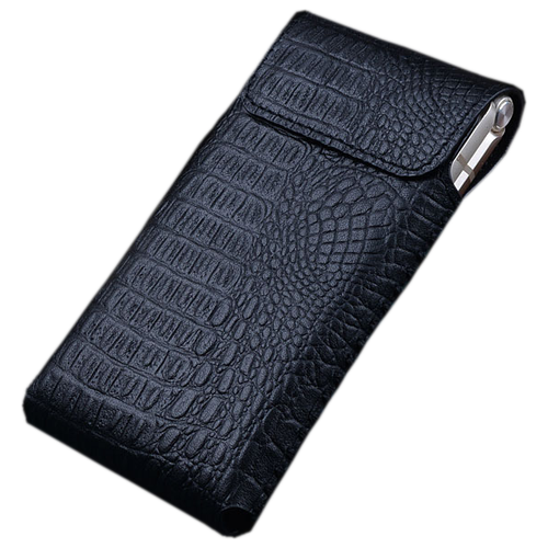 чехол кобура mypads pochette для samsung galaxy z flip sm f700 Чехол-кобура MyPads для Samsung Galaxy Z Flip SM-F700 из натуральной кожи крокодила черного цвета