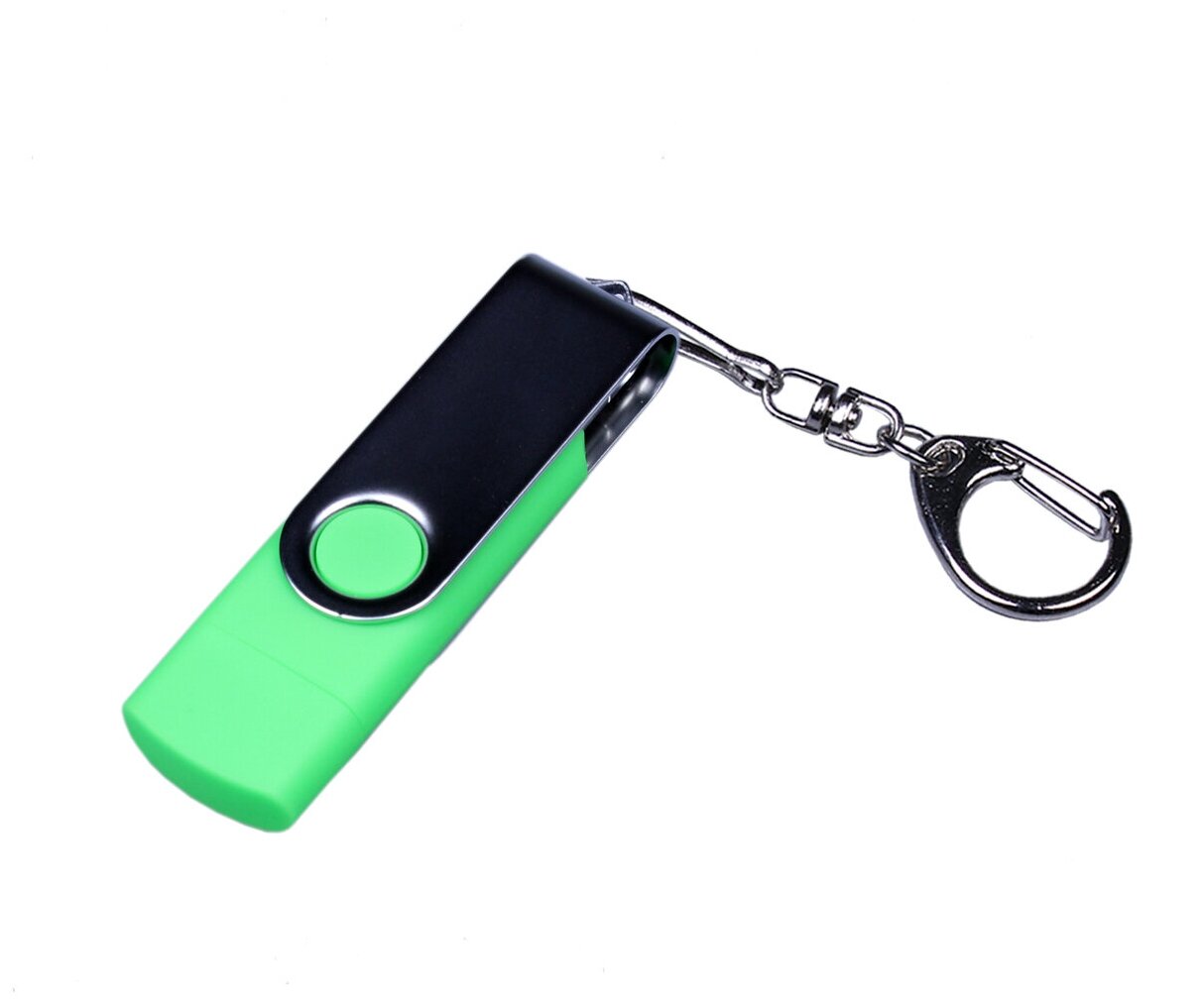 Флешка Фламенко с USB Type-C (64 Гб / GB USB 3.0/USB Type-C Зеленый/Green OTG_TC_030 для телефона и компьютера)