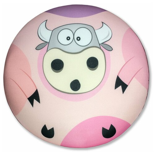 фото Антистрессовая подушка штучки, к которым тянутся ручки корова "плюшка", 35см, розовая