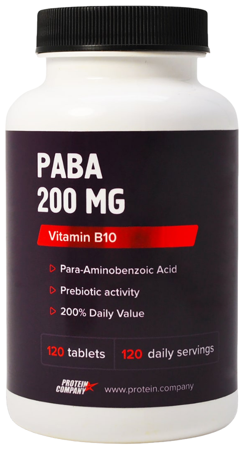 Капсулы PROTEIN.COMPANY PABA Парааминобензойная кислота, 90 г, 250 мл, 120 шт.