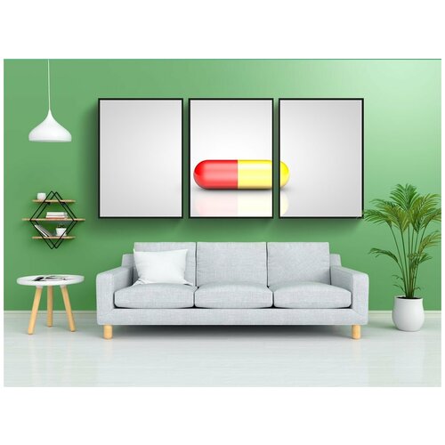 фото Набор модулных постеров для интерьера "медицина, средство, таблетки" 60x90 см. в тубусе, без рамки lotsprints