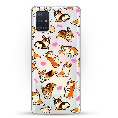 фото Силиконовый чехол корги узором на samsung galaxy a51 andy & paul