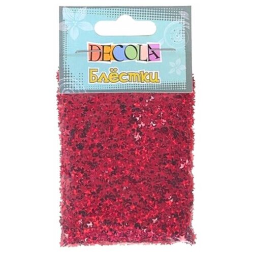 Блестки Decola декоративные Красный радужный 4мм 204₽