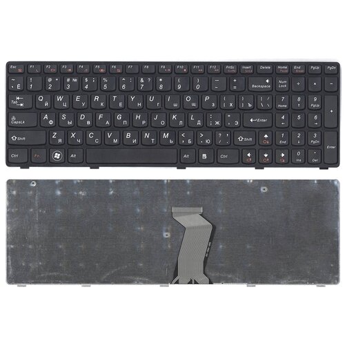 Клавиатура для ноутбука Lenovo 25202727 черная с черной рамкой 94000₽