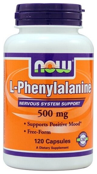 Отдельные аминокислоты NOW L-Phenylalanine 500 мг 120 капс.