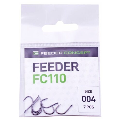леска feeder concept feeder Крючки Feeder Concept FEEDER FC110 №004 7шт.